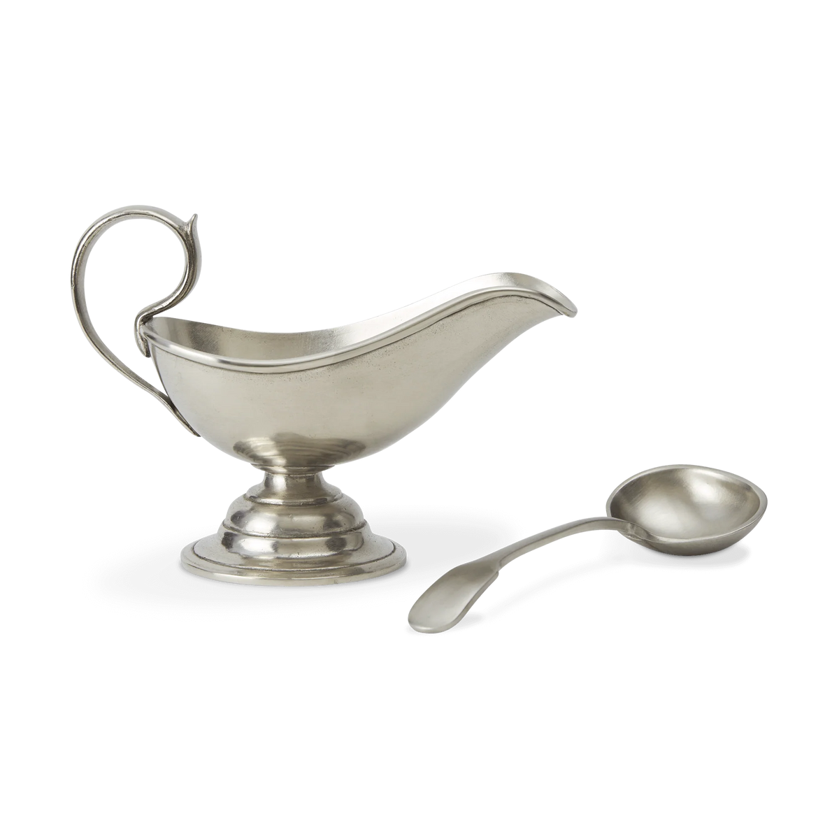 Match Pewter Gravy Boat Medium w/Gravy Spoon